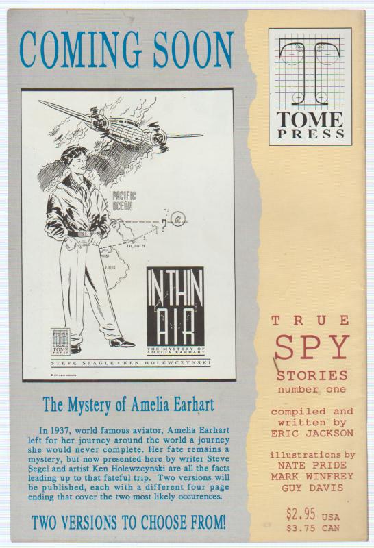 TRUE SPY STORIES #1, MATA HARI, MOLLY MAGUIRES, NATHAN HALE, CALIBER PRESS, 91