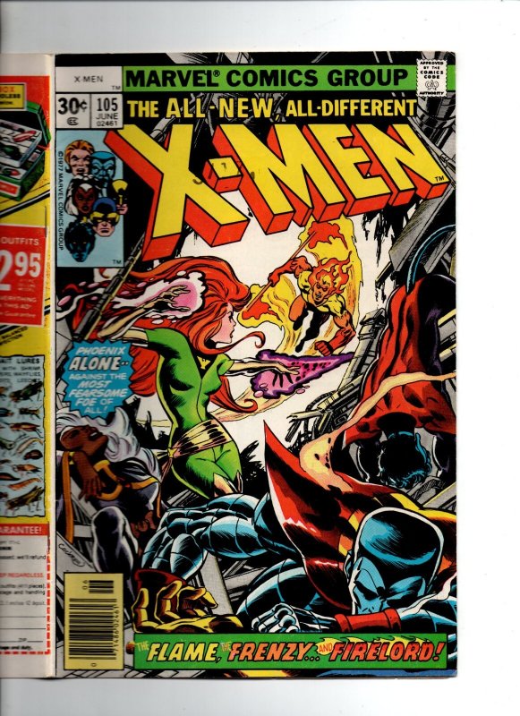 X-Men #105 newsstand - Firelord - Claremont - Cockrum - 1977 - VF