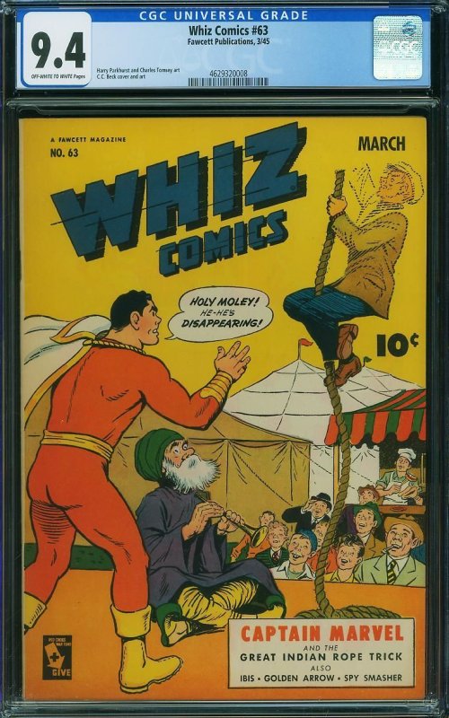 Whiz Comics #63 (1945) CGC 9.4