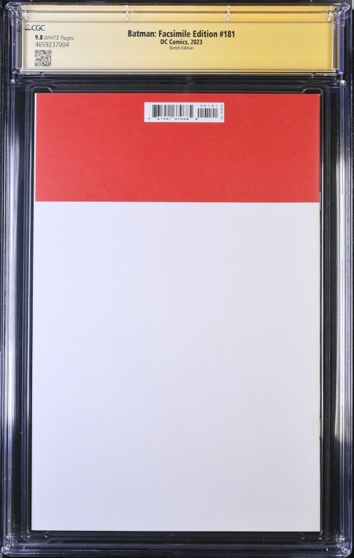 Batman : Facsimile Edition (2023) # 181 (CGC 9.8 SS) Signed & Sketch tim Vigil