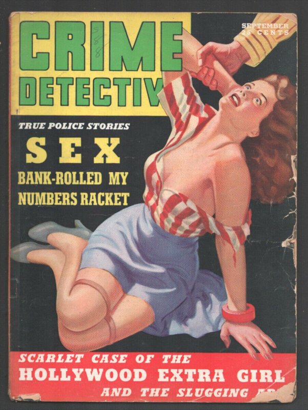 Crime Detective 9/1941-Good Girl stocking art cover-Violence-exploitation-pos...