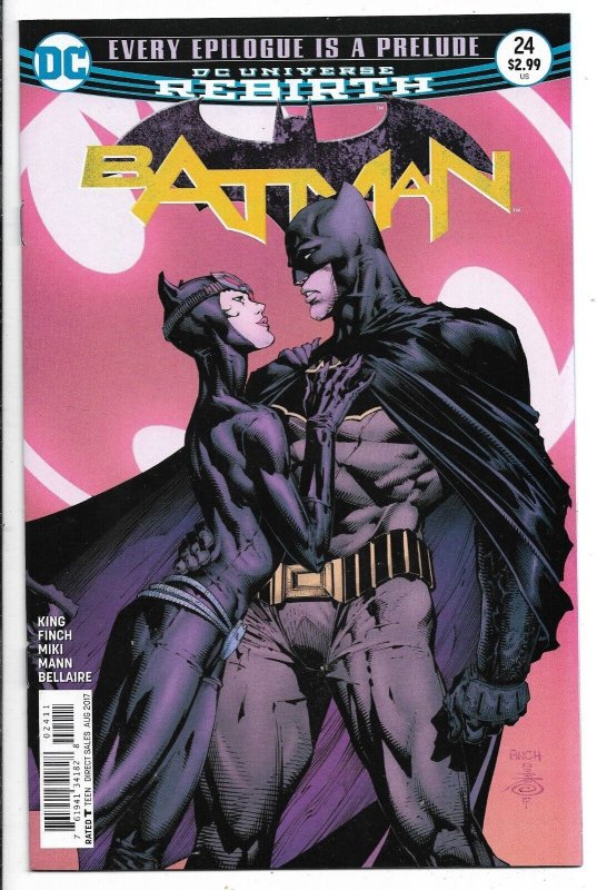 DC Comic Batman #24 Rebirth 2016 Catwoman Batman Love Story  n184x2