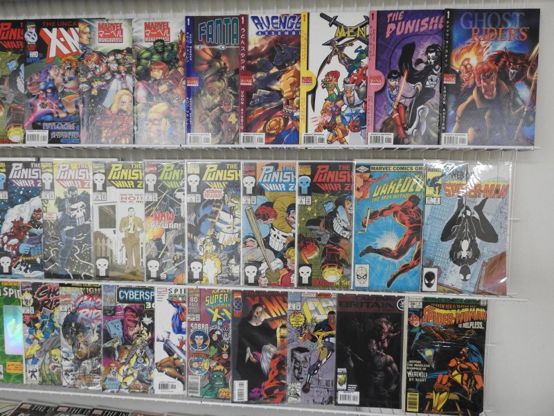 Huge Lot of 170 Comics W/ Ghost Rider, Punisher, Wolverine. Avg. VF- Condition