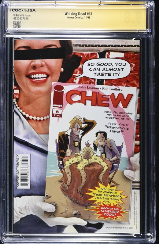 Walking Dead #67 signed by Josh McDermitt (11/09) Graded CGC 9.8