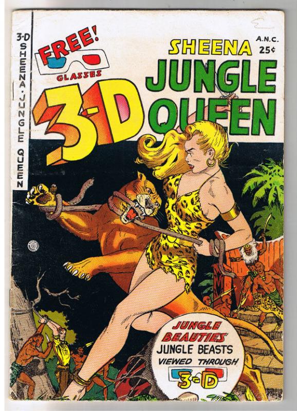 SHEENA QUEEN of the JUNGLE 3-D #1, VG, 1953, Golden Age, Pre-code, more in store