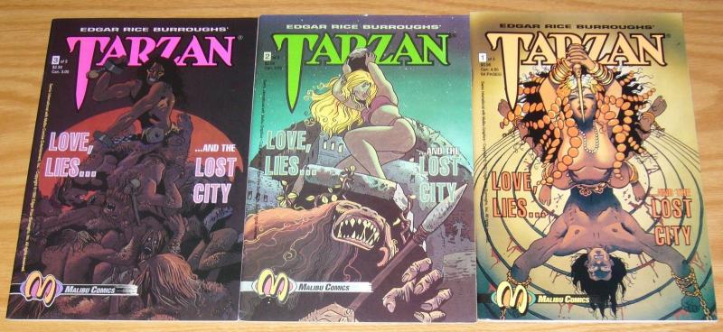 Tarzan: Love, Lies and the Lost City #1-3 VF/NM complete series malibu comics