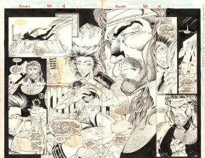 Avengers #389 pgs. 26 & 27 - Deathcry and Hercules - 1995 art by Fabio Laguna