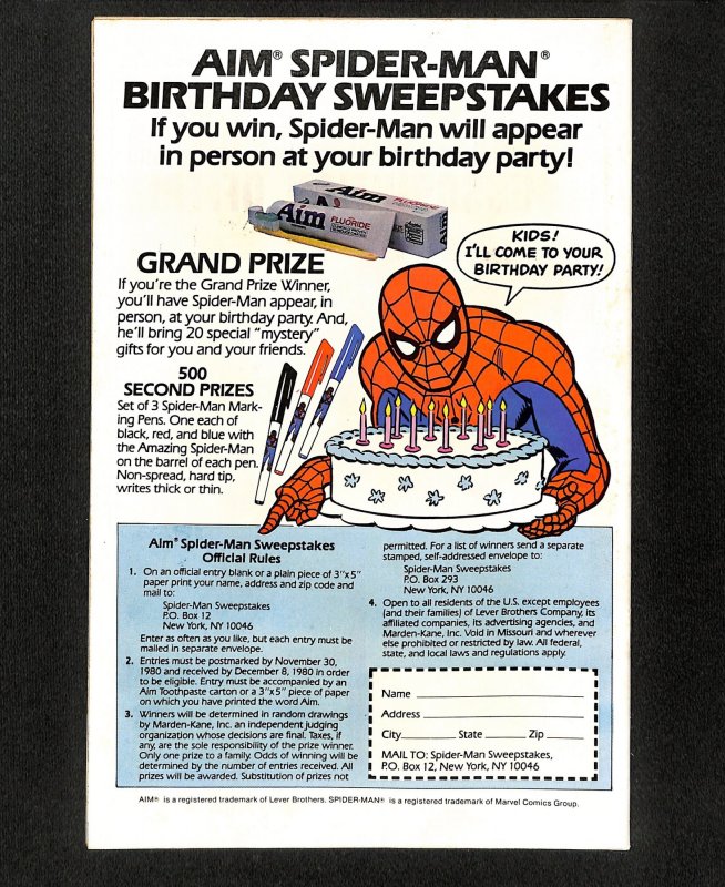Amazing Spider-Man Aim Toothpaste Giveaway #1
