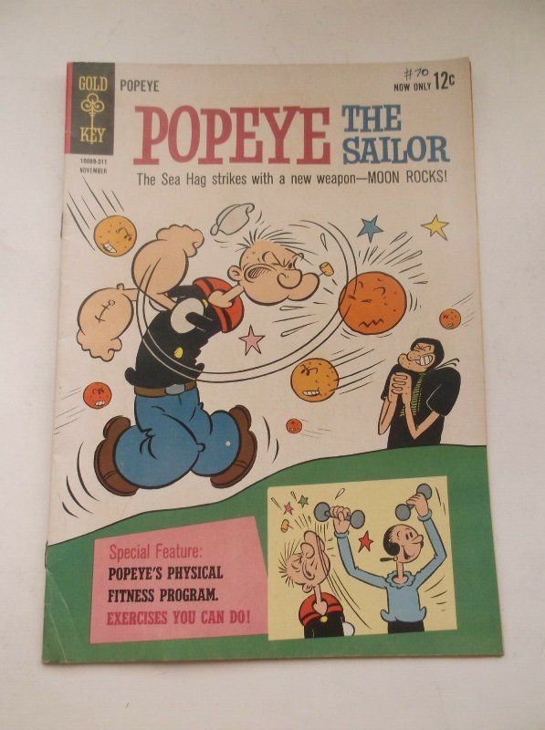 GOLD KEY COMICS: POPEYE #70, SCARCE EARLY SILVER AGE COMIC, 1963, FN- (5.5)!!! 