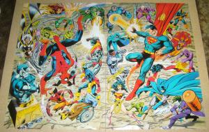 Marvel/DC connecting poster set by john byrne - x-men justice league spider-man