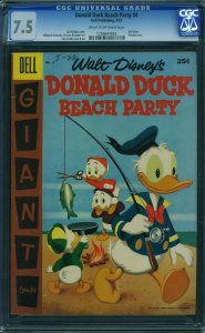 Donald Duck Beach Party #4 (1957) CGC 7.5 VF-