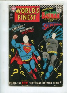 WORLD'S FINEST #167 THE NEW SUPERMAN AND BATMAN TEAM! (4.0) 1967