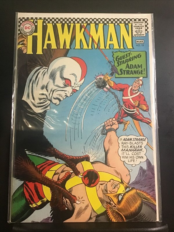 HAWKMAN # 18 (3/67) FN+ ADAM STRANGE APPEARANCE DC NR