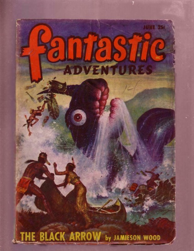 FANTASTIC ADVENTURES-JUNE 1948-GIANT SNAKE-PULP-INDIANS VG