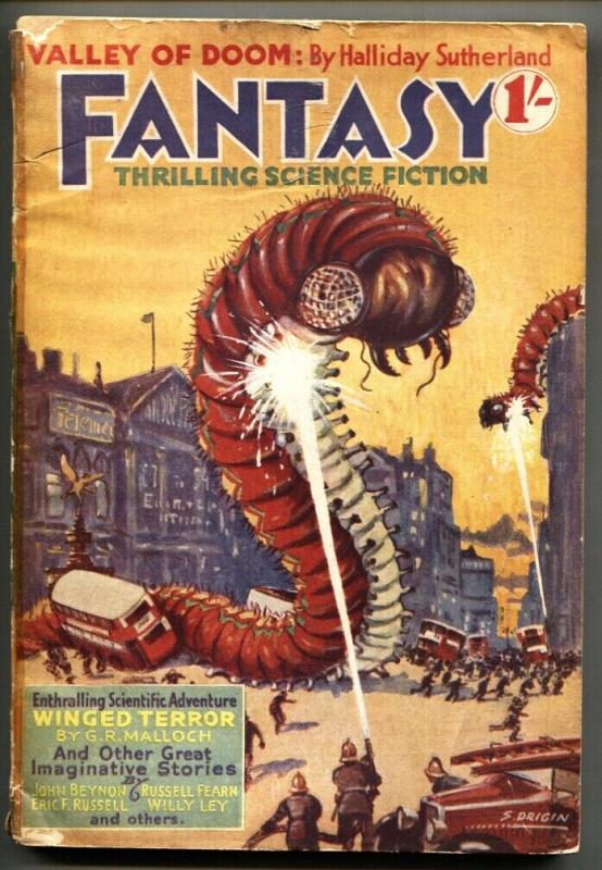 Fantasy #2 1939 RARE British Pulp-Insect attack cover