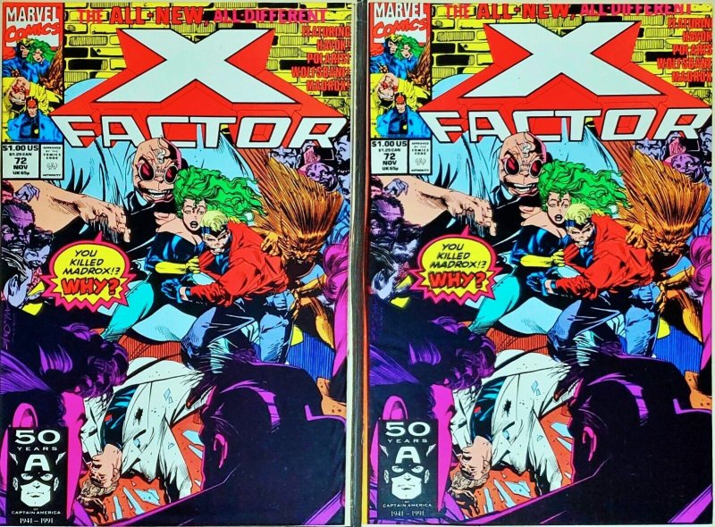 Lot of 4 X-Factor #72 NM 9.4-9.6 1991 Marvel Comics