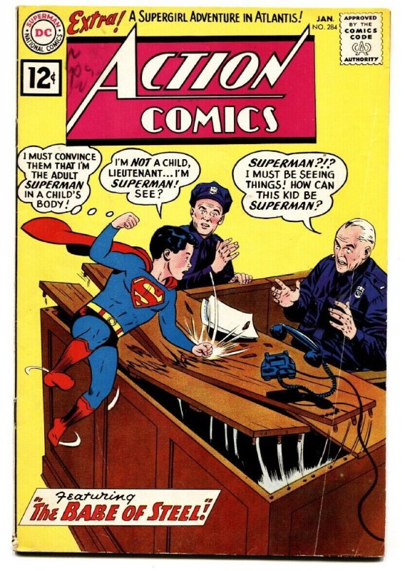 ACTION COMICS #284 comic book DC SUPERMAN 1962 SUPERBOY COVER VG/FN