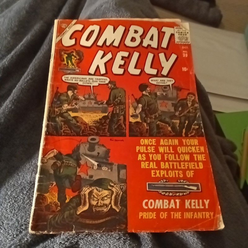 Combat Kelly #39 atlas marvel comics 1956 silver age Joe maneely war cover art 