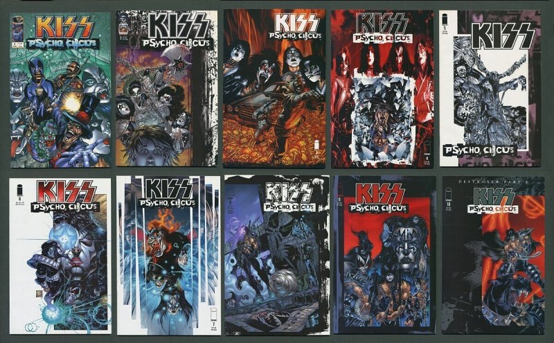 Kiss Psycho Circus #1 - #10 (SET) 9.6 NM+ - 9.8 NM-MT   1997