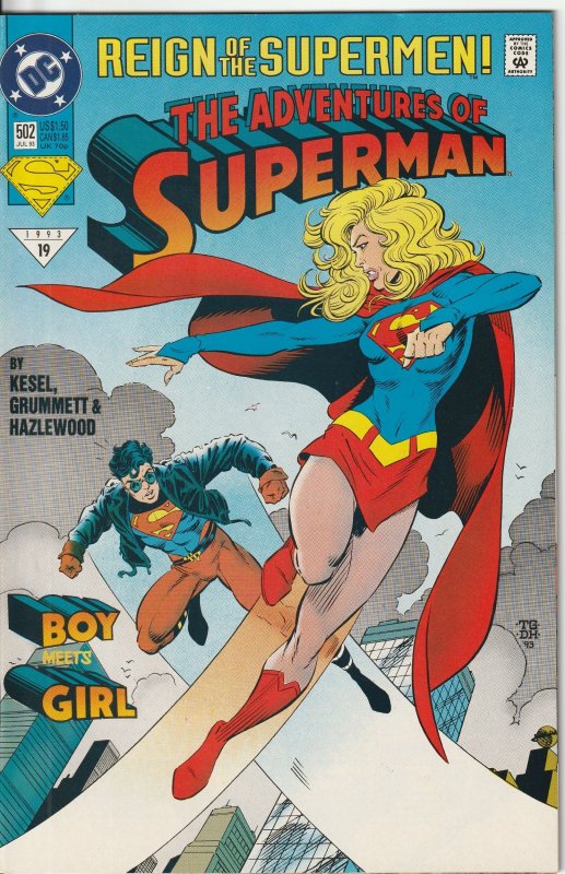 Adventures of Superman #502 (1993) Reign of The Supermen !