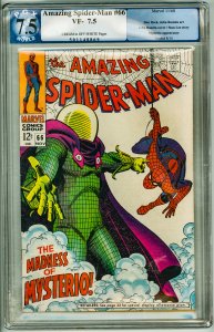 The Amazing Spider-Man #66 (1968) PGX 7.5! Cream-OW Pages Crack top left of slab