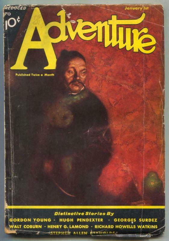 Adventure Pulp January 1 1933- Hugh Pendexter VG