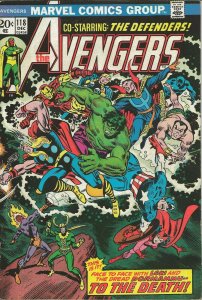 Avengers #118 ORIGINAL Vintage 1973 Marvel Comics Avengers Defenders War Part 1 