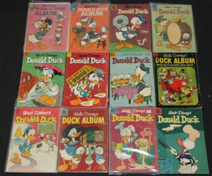 VINTAGE DELL GOLD SILVER DONALD DUCK DISNEY DUCK ALBUM 12 COMIC LOT 3.0-5.0