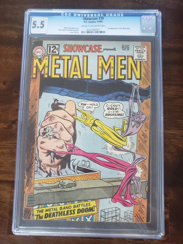 Showcase 39 CGC 5.5 3rd appearance of the Metal Men