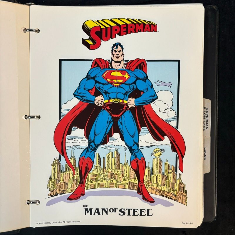 SUPERMAN 1991 STYLE GUIDE - MERCHANDISE PRODUCTION & CONCEPT ART - RARE HTF