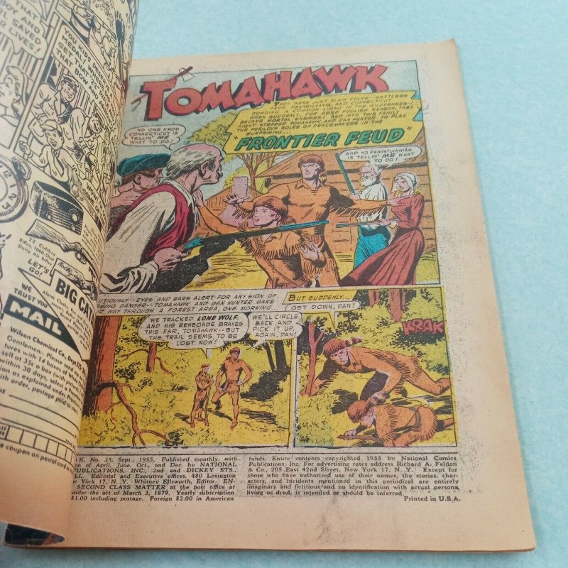 Tomahawk 35 Dc Comics 1955 Young Davy Crockett Fred Ray Cover Golden Age western