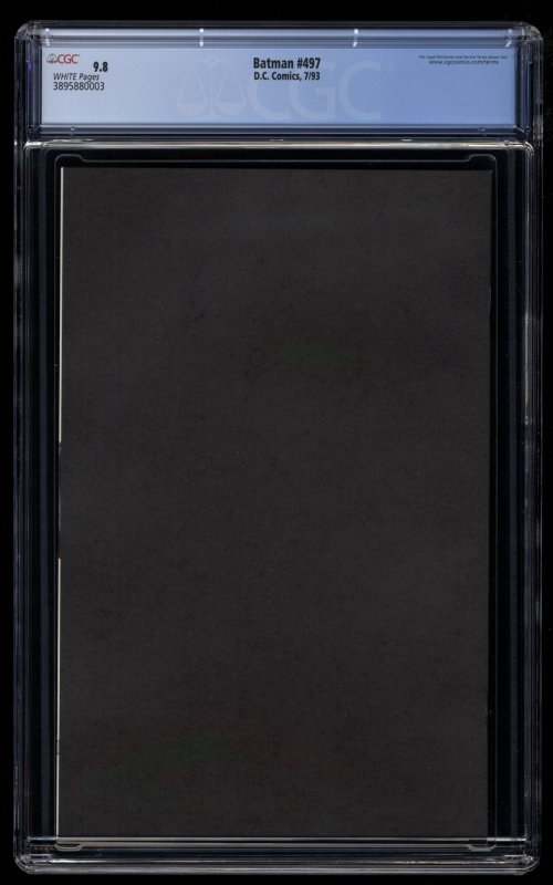 Batman #497 CGC NM/M 9.8 White Pages Bane Breaks Batman's back!