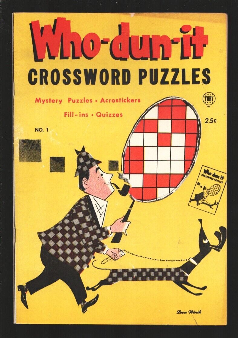 Who-Dun-It Crossword Puzzles #1 2/1955-Sherlock Holmes parody infinity ...