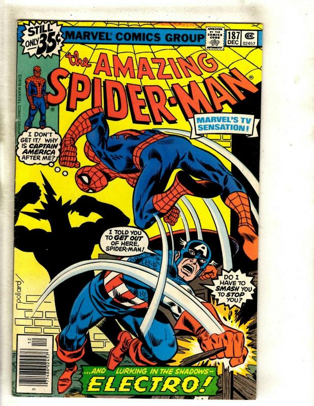 Lot Of 6 Amazing Spider-Man Marvel Comic Books # 183 186 187 196 167 168 GK5