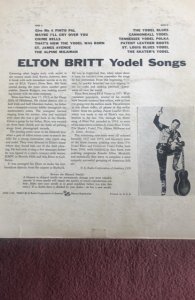 Elton Britt 1956 Yodel songs LP, near mint