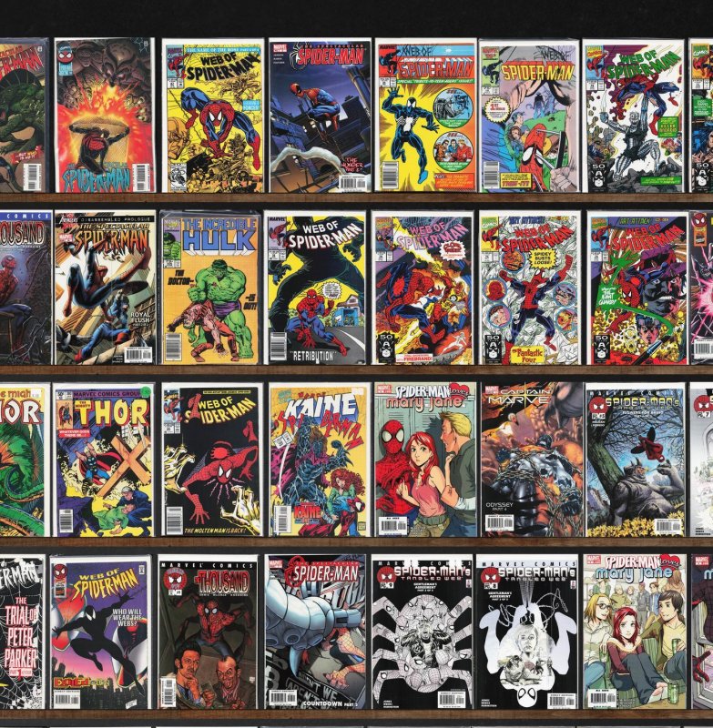 Huge Lot 150+ Comics with Web Of Spider-Man, Thor, Spider-Man& & More!