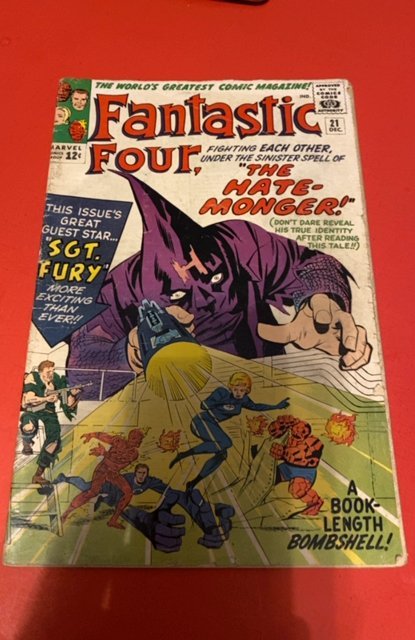 Fantastic Four #21 (1963) The hate Monger