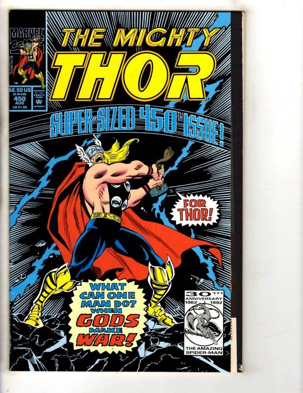 9 Thor Marvel Comic Books # 417 447 450 452 454 455 456 459 462 Odin Hulk SS3