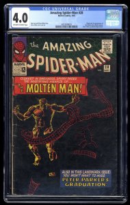 Amazing Spider-Man #28 CGC VG 4.0 Off White to White 1st Appearance Molten Man!