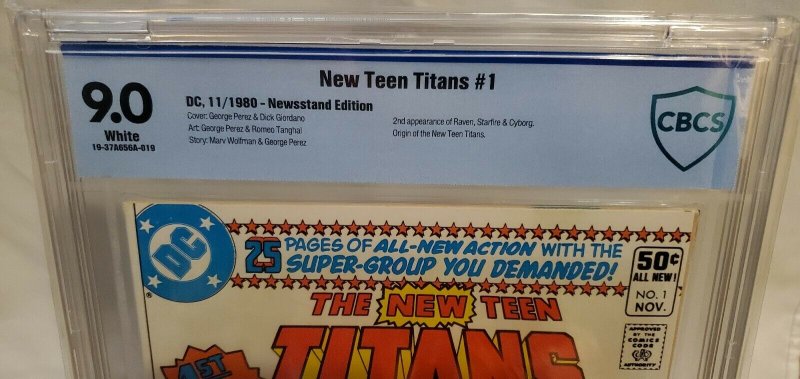 New Teen Titans #1 - CBCS 9.0 - NEWSSTAND Edition - WHITE PAGES