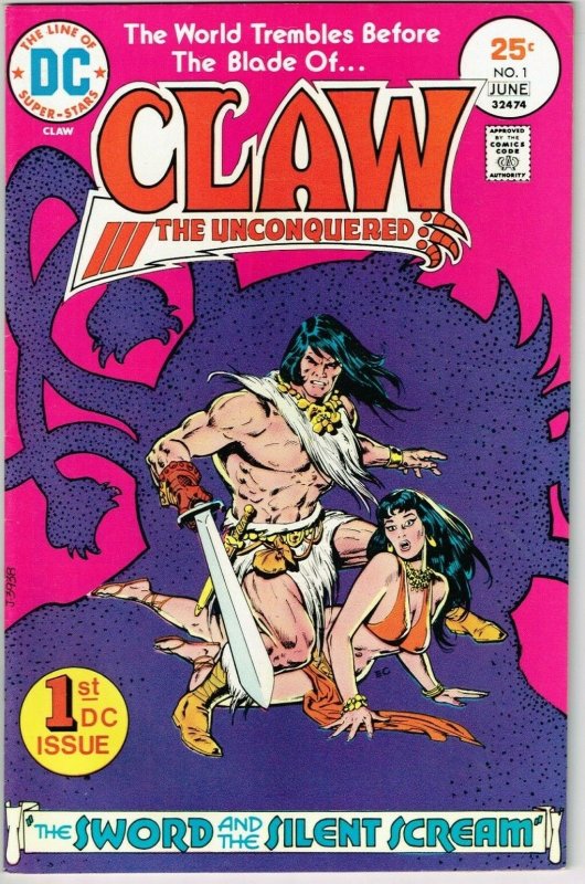 Claw The Unconquered #1 (1975) - 8.0 VF *1st Appearance Claw*