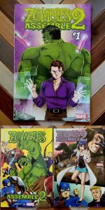 ZOMBIES ASSEMBLE Vol.2 #1-3 (Marvel 2017) Heroes & Horror / SET of 3 (Komiyama)