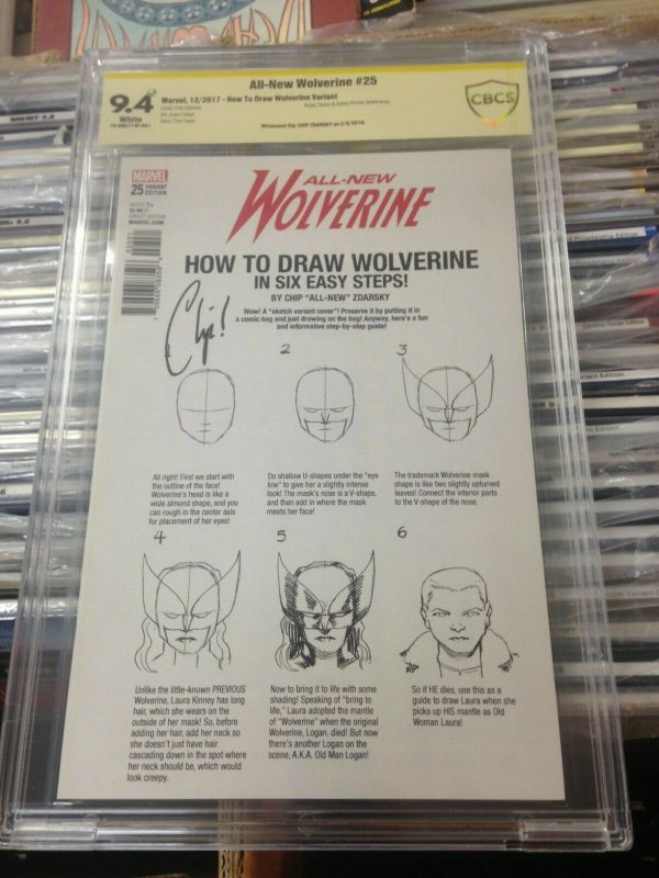 All New Wolverine 25 How to Draw Variant  CBCS 9.4 signed Chip Zdarsky