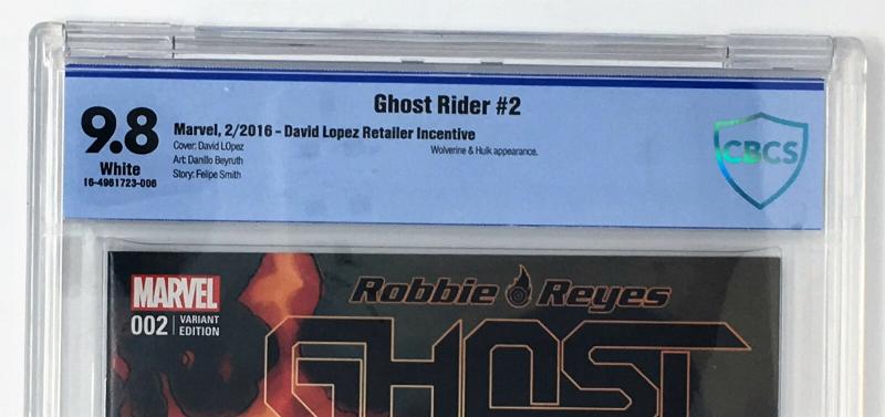 Ghost Rider 2 Lopez Variant 1:25 Robbie Reyes 9.8