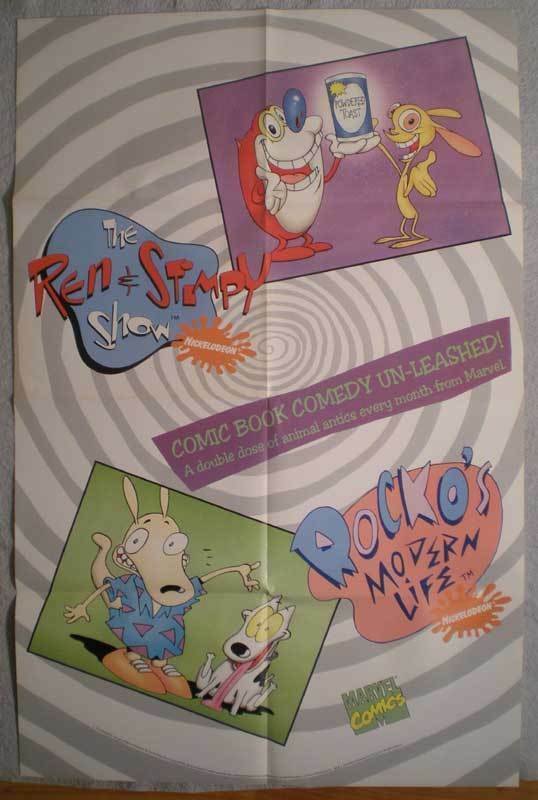 REN STIMPY Promo poster, ROCKO, 22 x 34, 1994, Unused, more in our s
