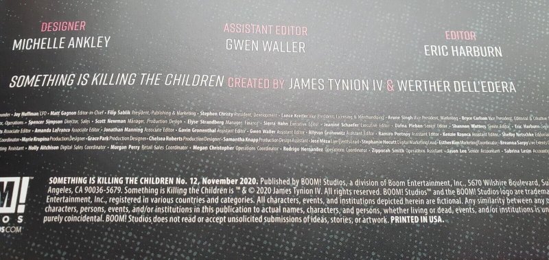 SOMETHING IS KILLING THE CHILDREN #12, MAIN ABOOM COMIC 2020