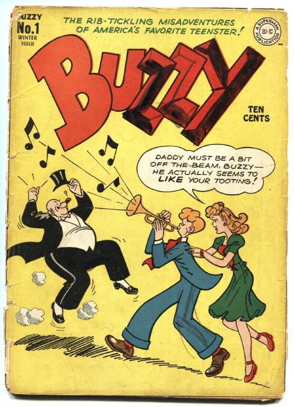 BUZZY #1 DC teen humor-comic book 1944-HTF First issue