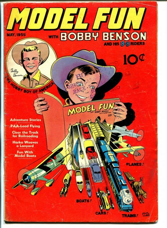 Model Fun With Bobby Benson #4 1955-B Bar B Riders-Planes-Trains-Cars-VG