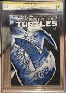 Teenage Mutant Ninja Turtles #2 CGC 7.0 Signed & Remarked Eastman  2nd Print