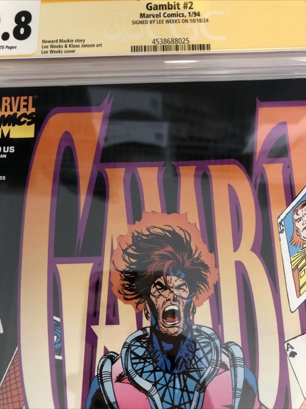 Gambit (1994) # 2 (CGC 9.8 SS) Signed Lee Weeks * Marvel Comics * Howard Mackie